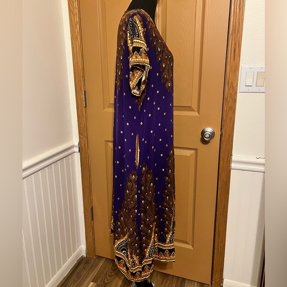 PEACOCK Deep purple kaftan dress - Picture 2 of 6